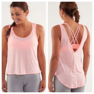 LULULEMON ATHLETICA Neon Pink Burnout Mesh High Low Tank Top